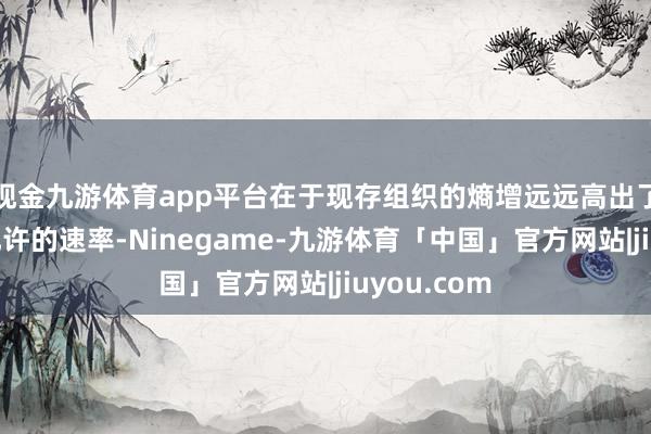 现金九游体育app平台在于现存组织的熵增远远高出了这个时间允许的速率-Ninegame-九游体育「中国」官方网站|jiuyou.com