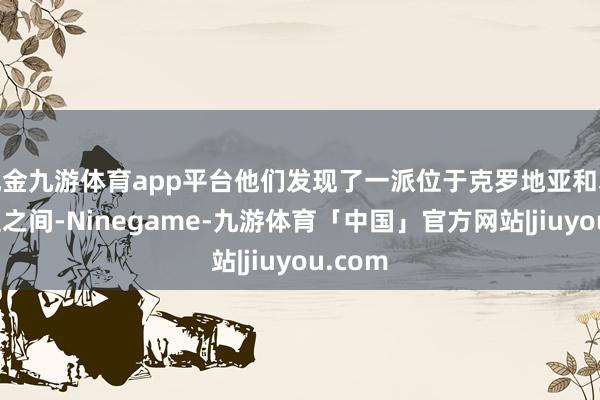 现金九游体育app平台他们发现了一派位于克罗地亚和塞尔维亚之间-Ninegame-九游体育「中国」官方网站|jiuyou.com